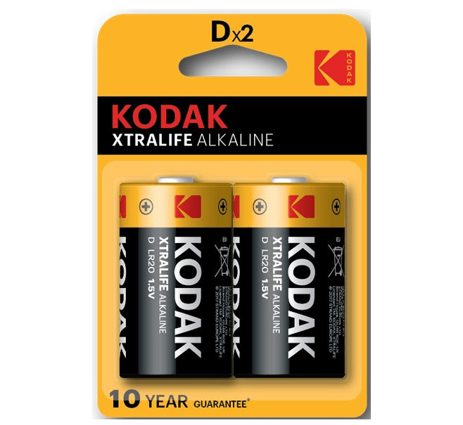 Pilas Alcalinas Kodak Xtralife LR20 D 1.5V (Pack 2)
