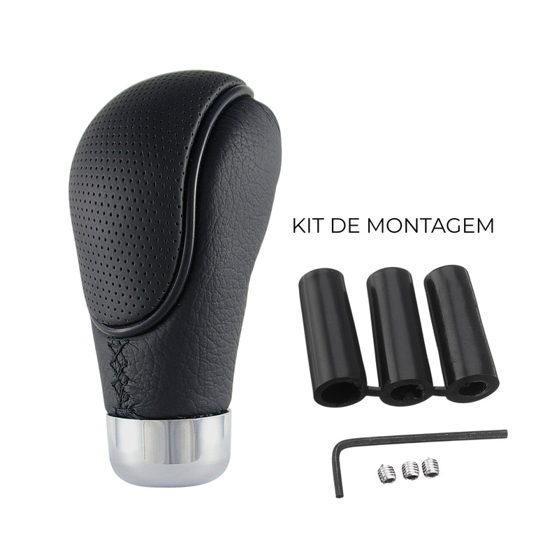 Manete de Velocidades Universal em Pele Preta