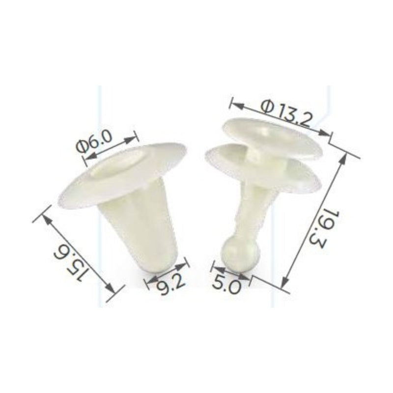 Molas de Fixação em Plástico C13 (embalagem com 50 molas)