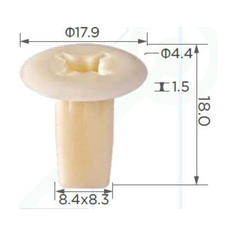 Molas de Fixação em Plástico C33 (embalagem com 50 molas)