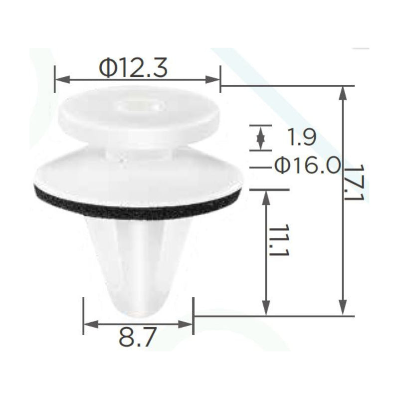 Molas de Fixação em Plástico C369 (embalagem com 50 molas)