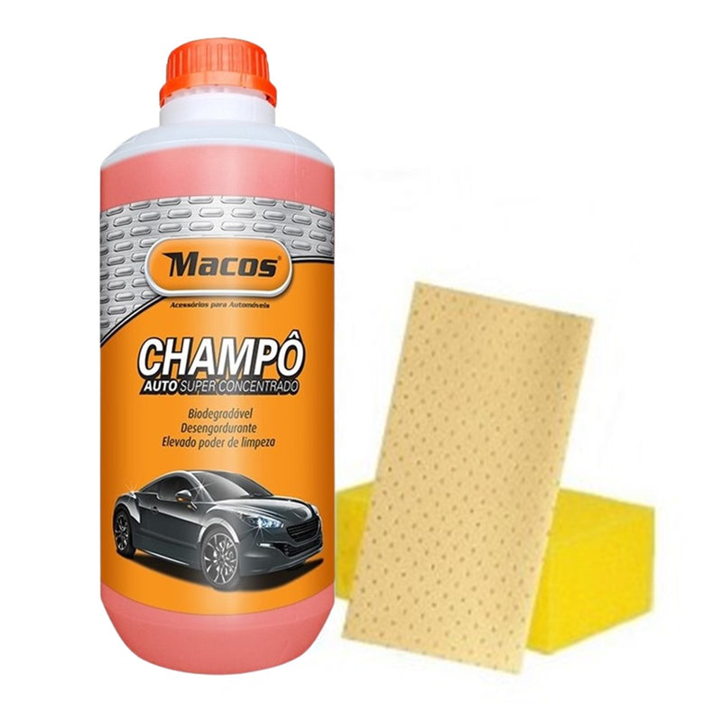 Pack Limpieza Exterior - Champú 1 litro, Esponja Auto y Gamuza Sintética