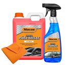 Pack Limpieza Exterior - Limpiacristales 500 ml, Limpiaparabrisas 2 litros y Paño Antipolvo