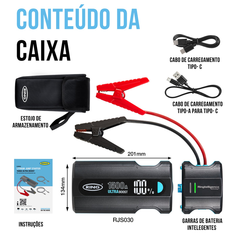 Ultra Booster de Arranque Compacto Litio 12V 1500A