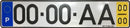 Chapa de Matrícula Retangular Gravada com P, Ano e Mês