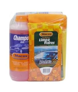 Pack Limpeza Exterior - Shampoo, Camurça Sintética, Pano Limpeza, Esponja, Ambientador e Toalhitas Limpa Vidros